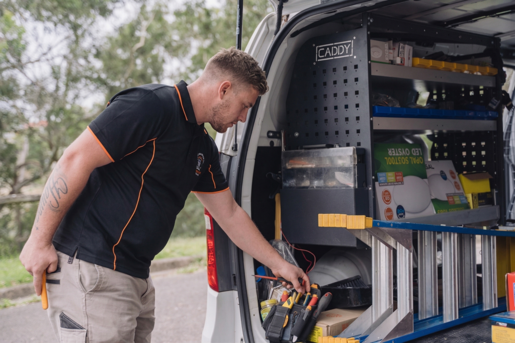 Licensed Miranda electrician working on a residential job